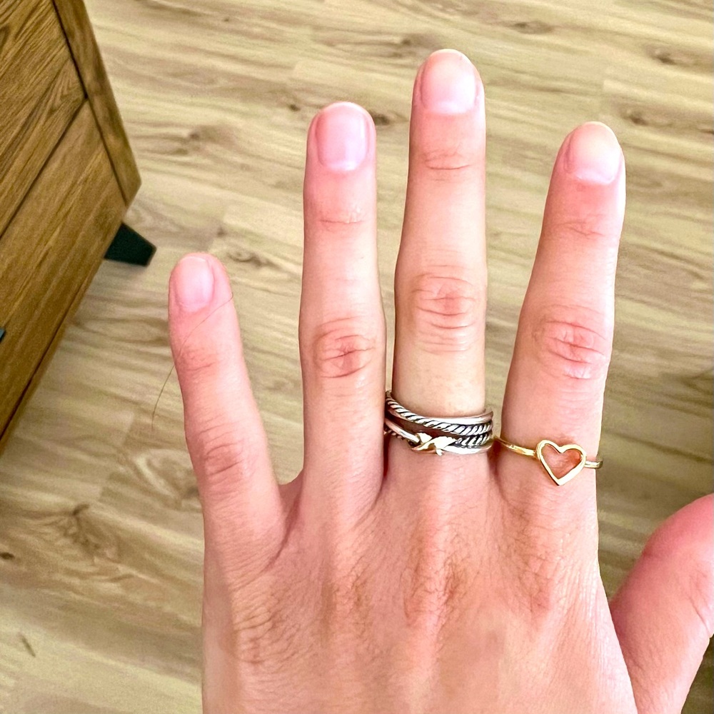 AUTHENTIC KENDRA SCOTT ANGIE OPEN HEART RING- Sterling silver gold plated SIZE 7